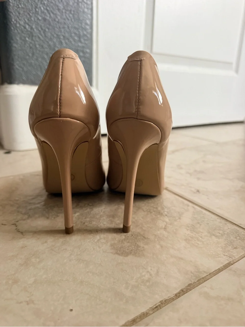 Steve Madden Nude Patent Pointed-Toe Stiletto Pumps